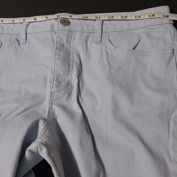 Riders by Lee capris Womens 12 sky blue denim cut off raw fringe hem distressed - Picture 4 of 6